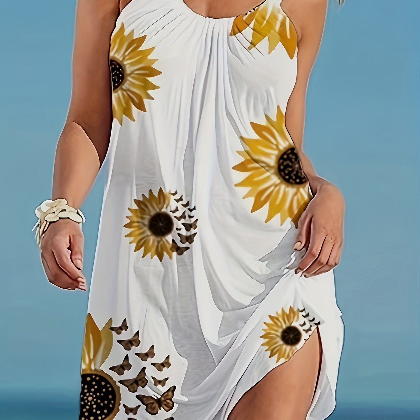 Robe imprimée tournesols
