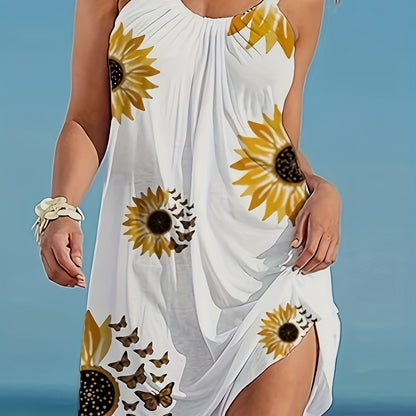 Robe imprimée tournesols